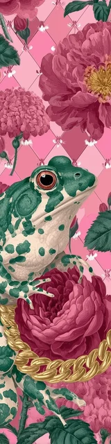 Free printable frog bookmark featuring green and pink theme frog